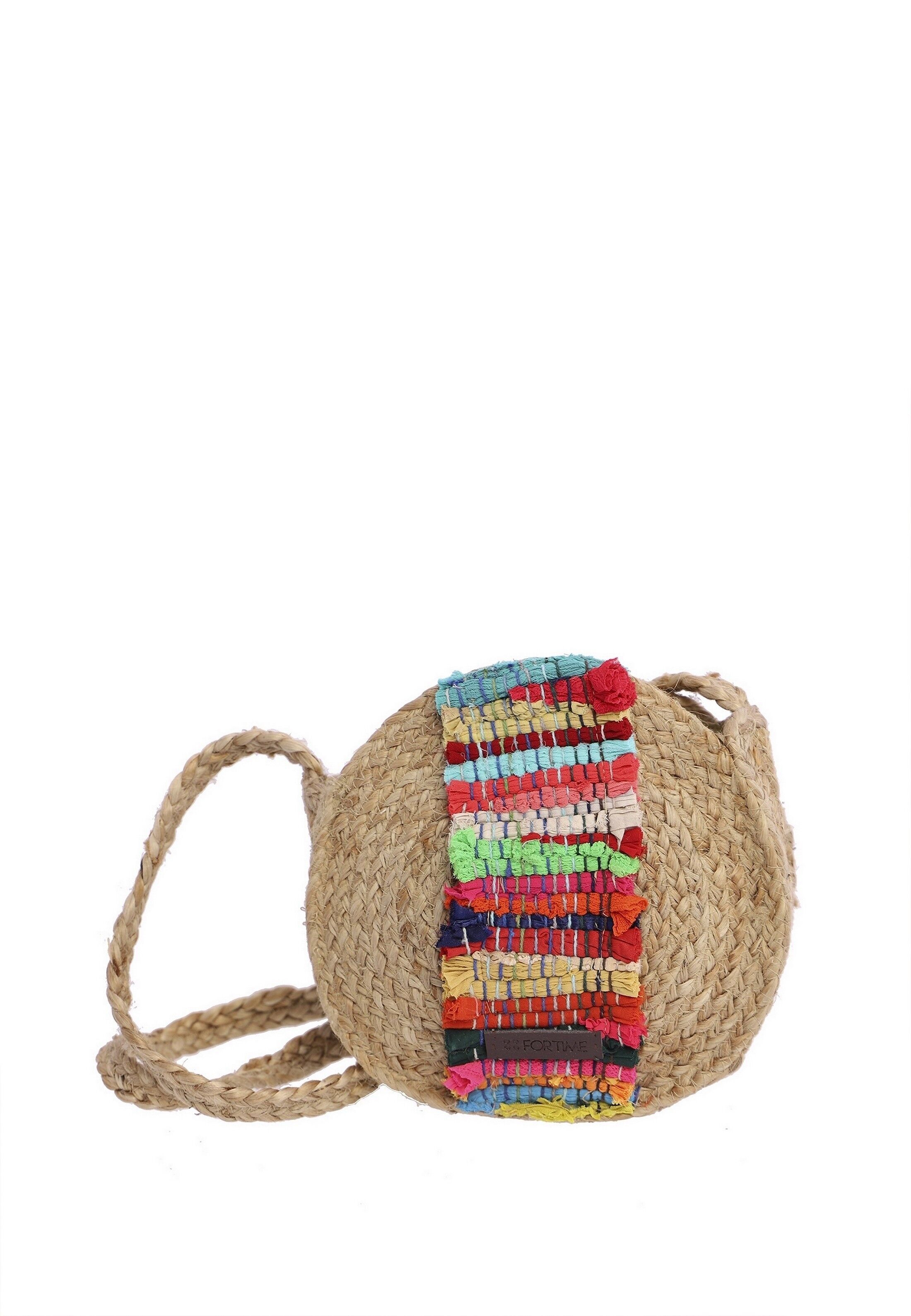 FOR TIME Borsa a tracolla rotonda da donna Martil in juta