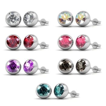 Boucles d'oreilles Coffret 7 Days Moon Laiton de haute qualité Plaqué Rhodium I MYC-Paris.com 2