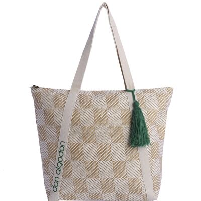 Borsa da mare da donna DON ALGODON Roselina con cerniera