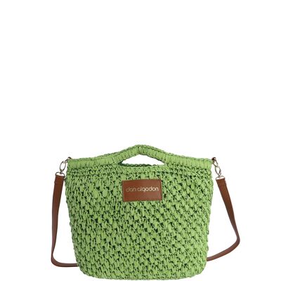 Bolso bandolera nature para mujer DON ALGODON Siricia con cremallera