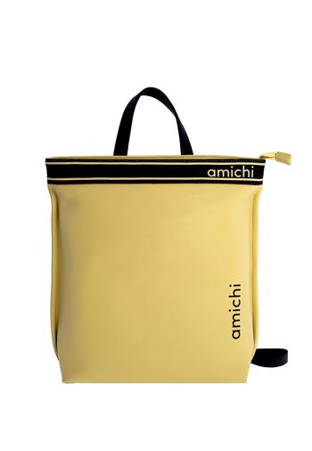 AMICHI Pastora Sac à dos en simili cuir avec fermeture éclair pour femme 1