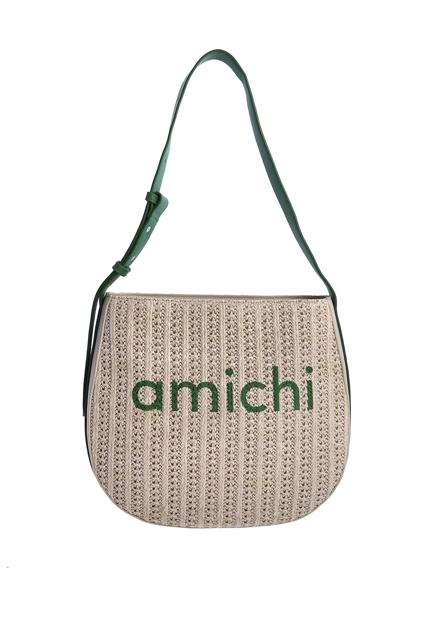 Compra Bolso shopper para mujer AMICHI Perla de rafia con