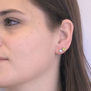 Boucles d'oreilles Clous Birth Stone Novembre Laiton de haute qualité Plaqué Rhodium I MYC-Paris.com 2