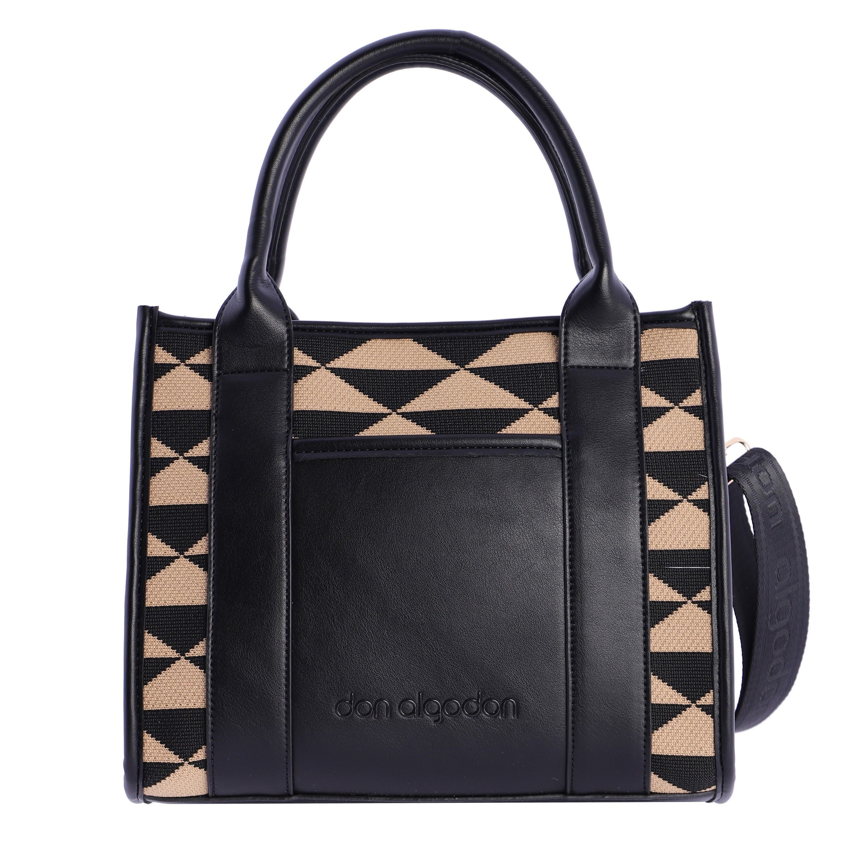 Borsa da donna DON ALGODON Barbara in tessuto nero con cerniera