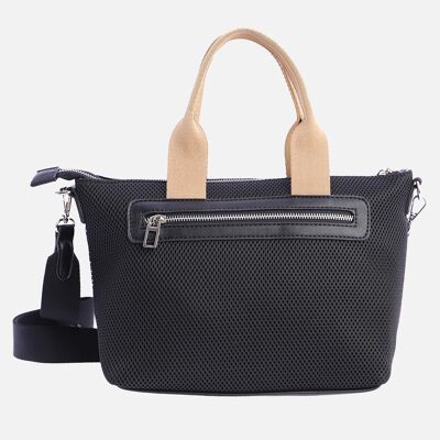 Bolso de mano para mujer DON ALGODON Berta negro textil con cremallera