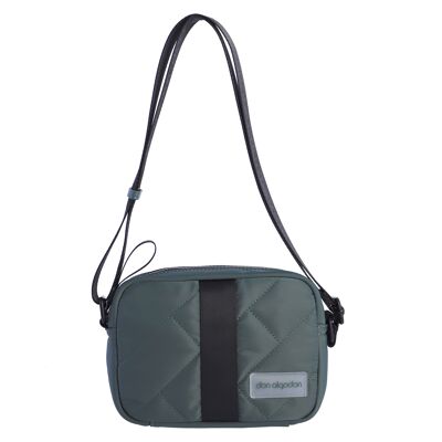 Bolso de bandolera mujer DON ALGODON Brenda verde textil con cremallera