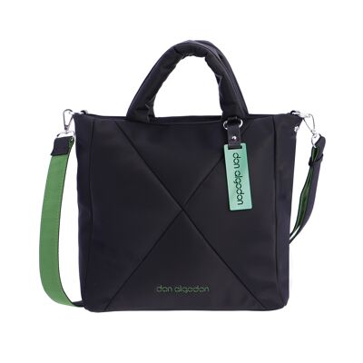 Bolso de mano para mujer DON ALGODON Euforia negro textil con cremallera