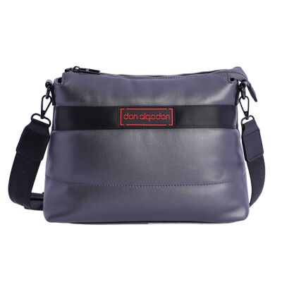 Bolso bandolera para mujer DON ALGODON Rubí negro textil con cremallera