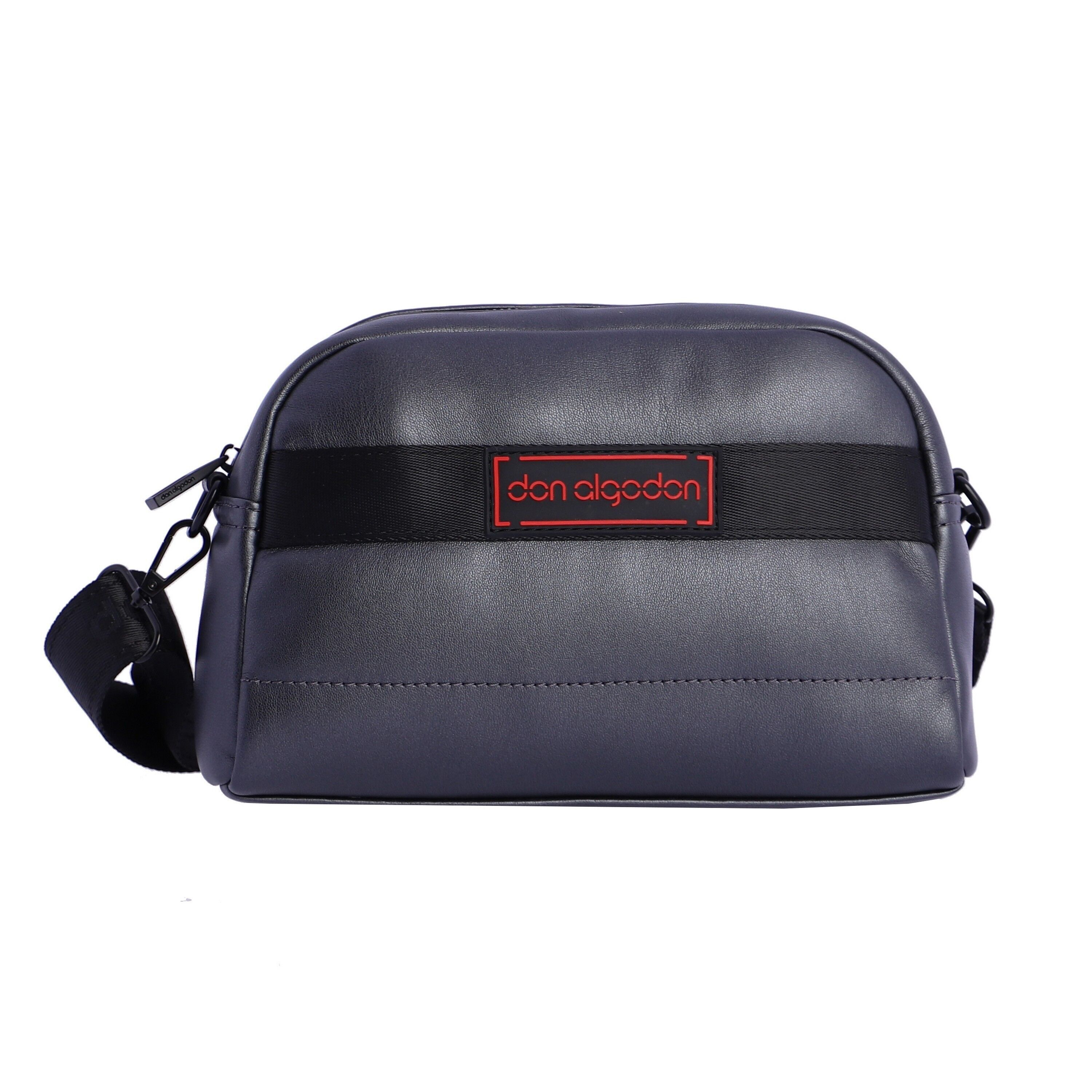 Borsa a tracolla DON ALGODON Zénit in tessuto nero da donna con cerniera