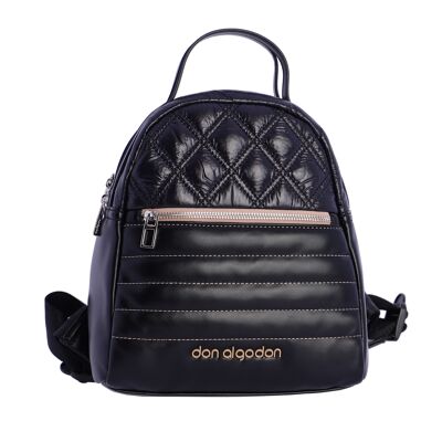 Mochila para mujer DON ALGODON Zafiro negro textil con cremallera