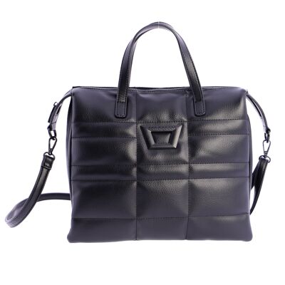 Bolso de mano para mujer DON ALGODON Carlota sintético color negro con cremallera