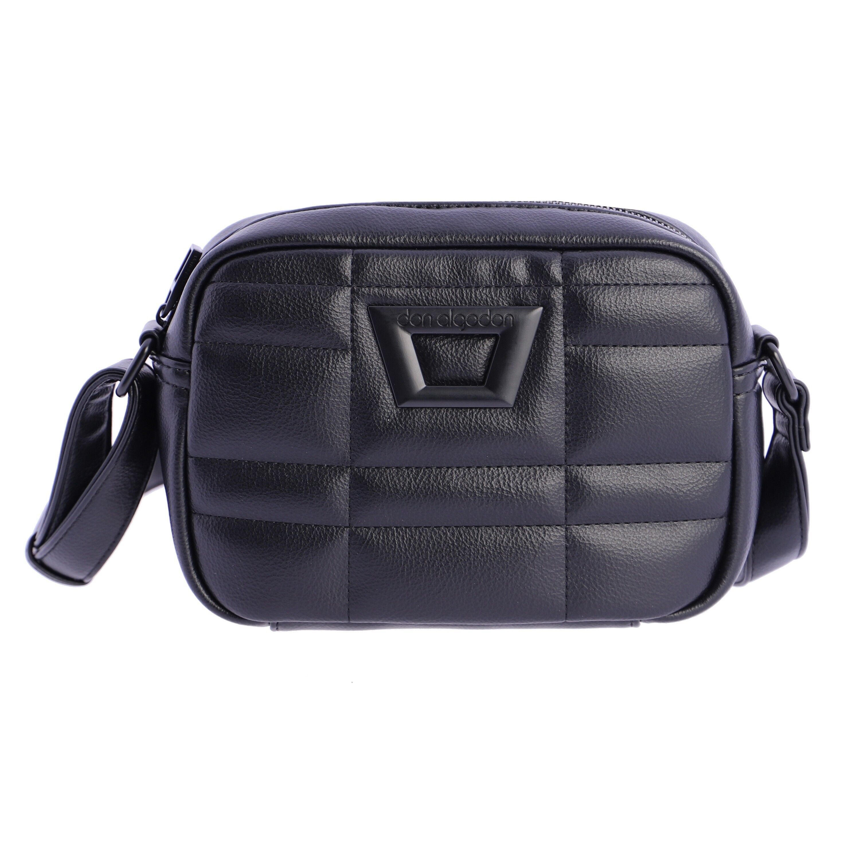 DON ALGODON Borsa a tracolla nera sintetica da donna Casandra con cerniera