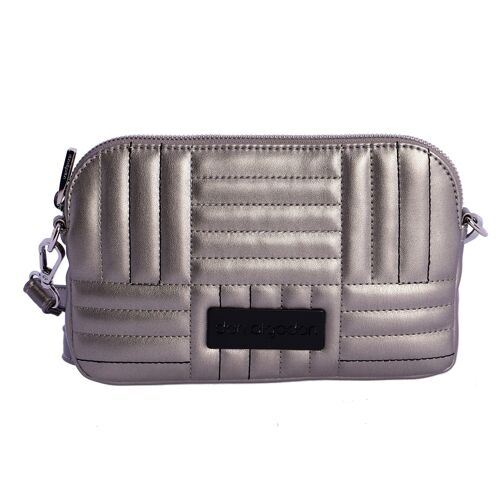 Bolso bandolera para mujer DON ALGODON Celeste sintético plata con cremallera