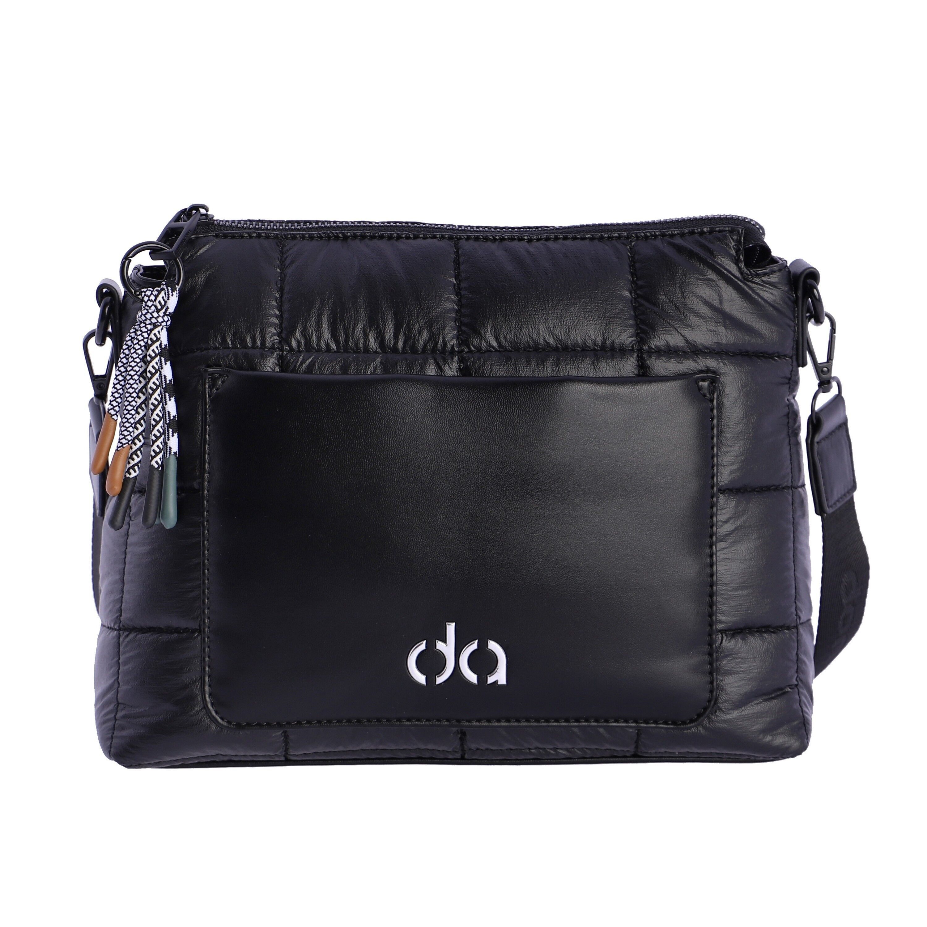 Borsa a tracolla DON ALGODON Celia in tessuto nero da donna con cerniera