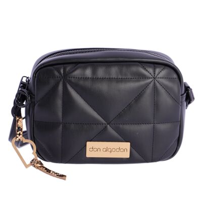 DON ALGODON Women's shoulder bag Black synthetic cloe with zipper