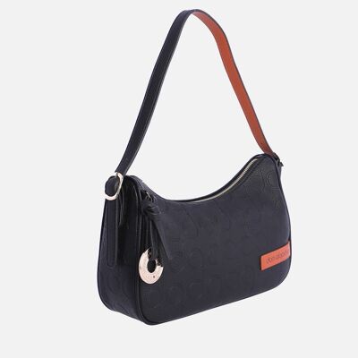 Bolso de hombro para mujer DON ALGODON Elba negro con cremallera