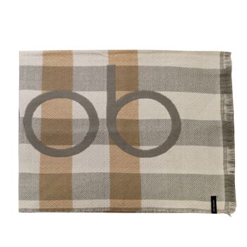 Foulard rectangulaire femme Don Algodon Felicia en différentes nuances de gris et beige 4