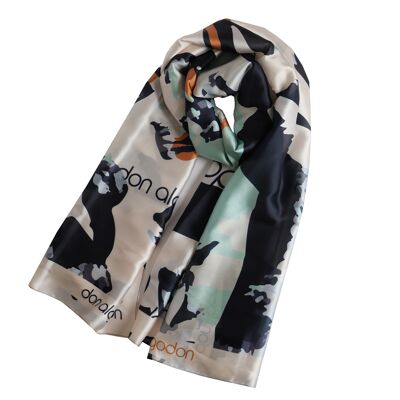 Foulard femme Don Algodon Bijou rectangulaire multicolore