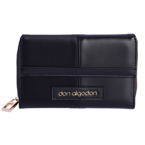 Cartera para mujer Don Algodon Fina de sintético con dos texturas diferentes con cremallera