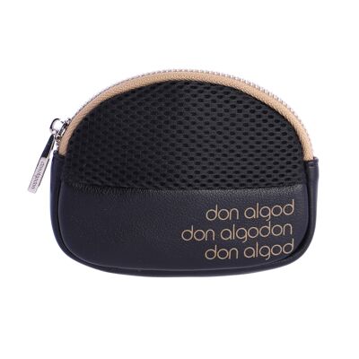 Borsa piccola Don Algodon Fiona in rete e materiale sintetico in nero con cerniera beige