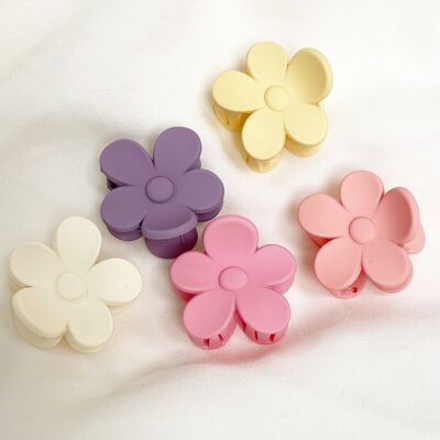 pinces à cheveux à petites fleurs de couleur pastel rose | 5 pièces