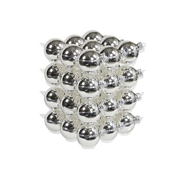 Boules de noël 57 mm argent shiny Bte de 36 pièces - Décoration de Noël 1