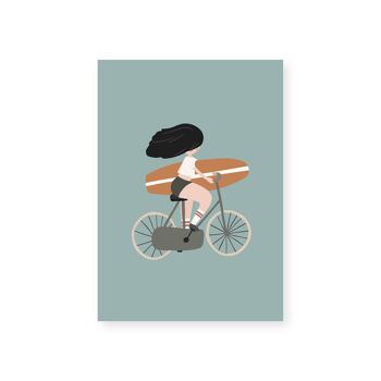 Carte postale La Surfeuse à vélo 1