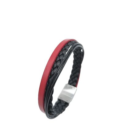 Leather bracelet Liverpool | Red Black