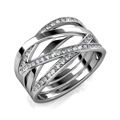 Criss Cross Rings High Quality Brass Rhodium Plated I MYC-Paris.com