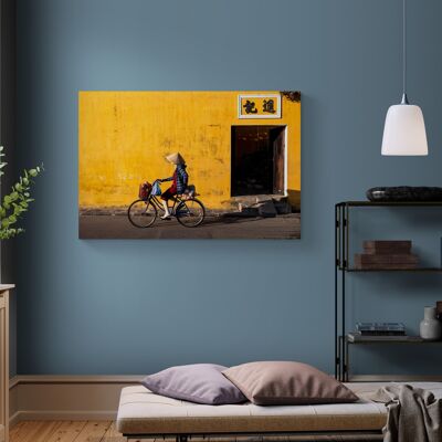 Mural - Riding Home - Vietnam - canvas stretched on wood
