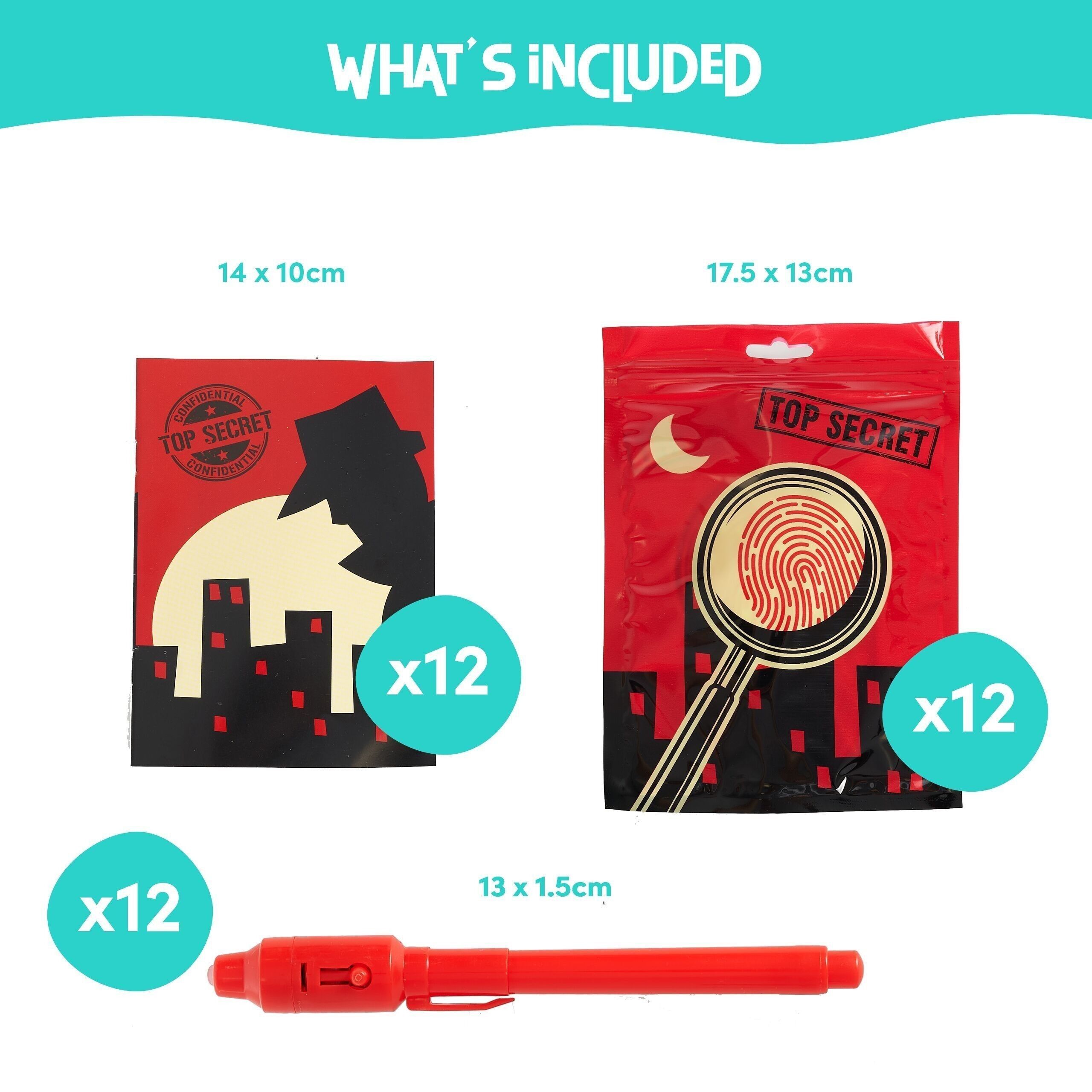 Buy wholesale 12 Invisible Ink Notepads, With UV Pen Lamps & Pouches