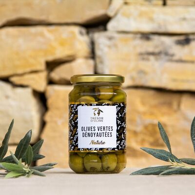 Plain pitted green olives