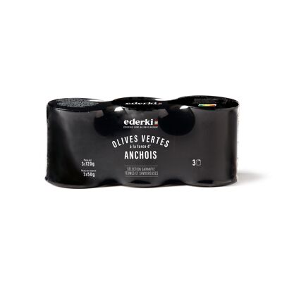 Olives vertes à la farce d'anchois 120g x 3