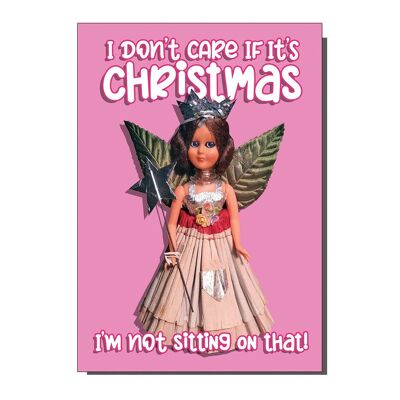 I'm Not sitting On That Funny Rude Christmas Angel Card