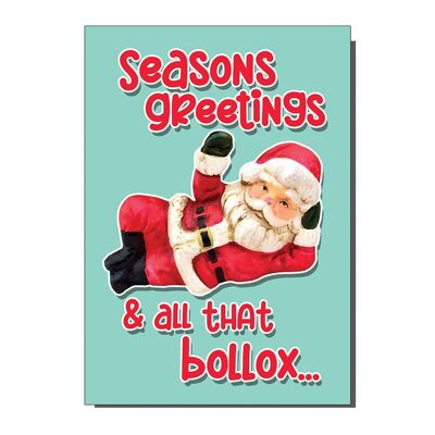 Funny Rude Santa Christmas Card