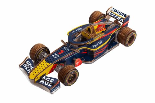 DIY Lace Models 3D Model Building Kit Racer V3, AKV-13 Yellow/Black/Red, 17x7x4cm