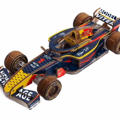 DIY Lace Models 3D Model Building Kit Racer V3, AKV-13 Yellow/Black/Red, 17x7x4cm