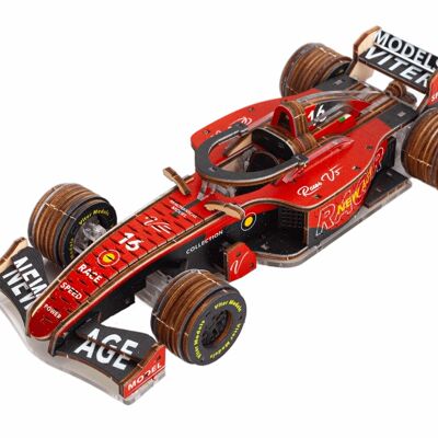 Modelli in pizzo fai da te Kit di costruzione di modelli 3D Racer V3, AKV-14, Rosso/Nero, 17x7x4 cm