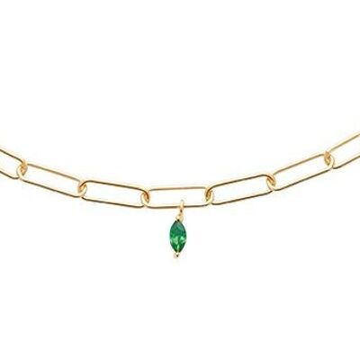 PALM BEACH Necklace in Gold Plated and Zirconium