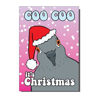 Coo Coo Cute Pigeon Christmas Card