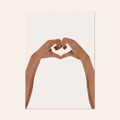 Illustrazione d'amore, cartolina e poster - "Love You"