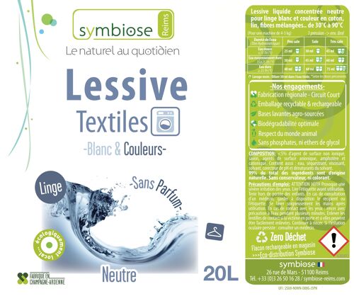 Lessive Liquide Sans Parfum Vrac 20L