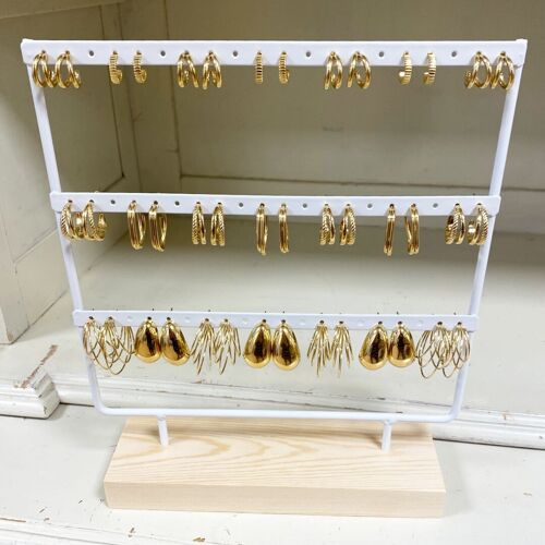 stainless steel oorbellen display goud bestsellers | ready to sell