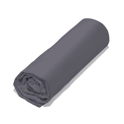 Organic cotton fitted sheet 57 threads 140x200 cm Anthracite