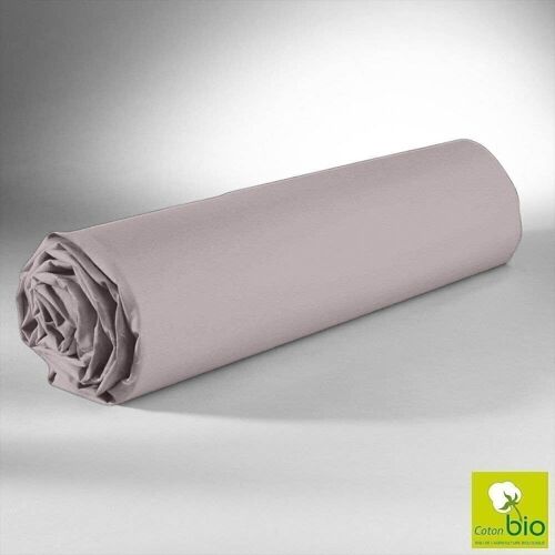 Drap housse coton Bio 57 fils 140x200 cm Beige