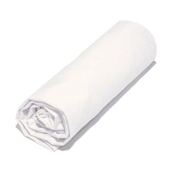 Drap housse coton Bio 57 fils 140x200 cm Blanc 1