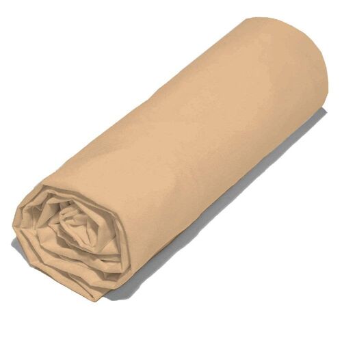 Buy wholesale Organic cotton fitted sheet 57 thread count 140x200 cm Nude