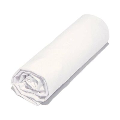 Organic cotton fitted sheet 57 threads 90x200 cm White