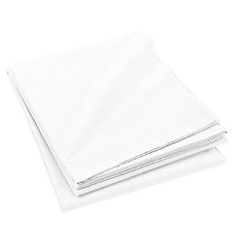 Drap plat 240x300 100% Coton 57 fils Blanc 2