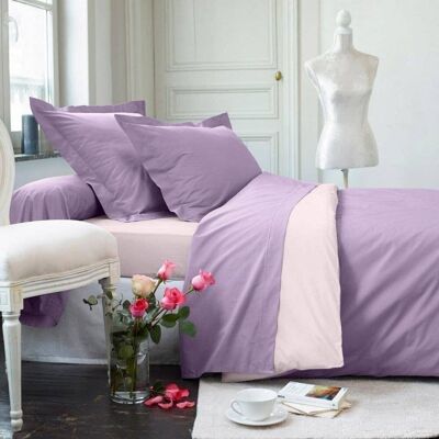 Housse de couette 240x260 + taies Percale Lilas Violine